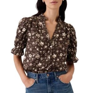 GAP Floral Floral Puff-Sleeve Blouse
